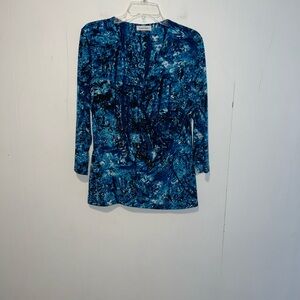 Calvin Klein Vibrant Blue Patterned Top B
